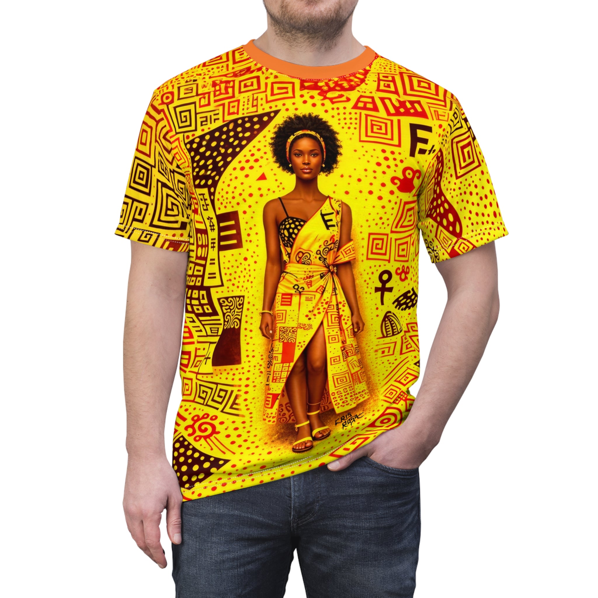 Camiseta Mulher Africana - Impressão Total - Assinada por Cris Rosa